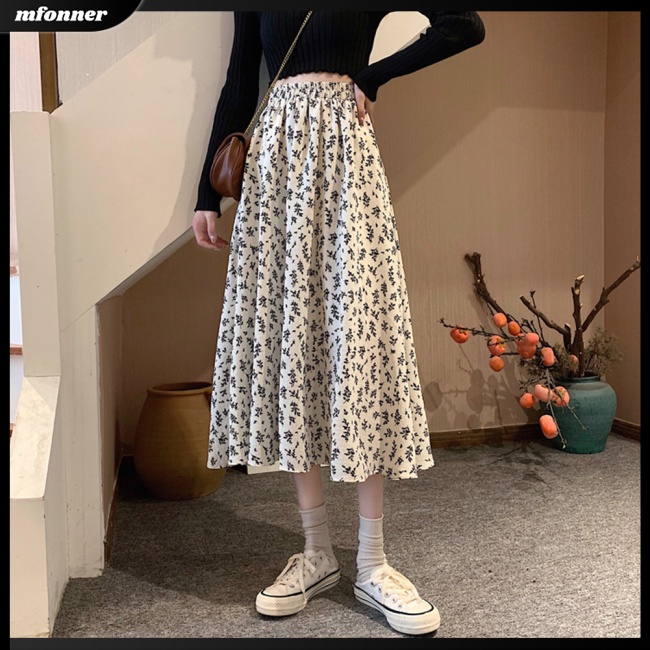 Chân Váy Voan Hoa Lưng Cao Thời Trang Dành Cho Nữ