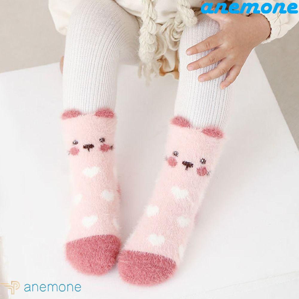 Đôi Vớ Nhung Dày Cổ Cao Đến Giữa Bắp Chân In Họa Tiết Động Vật Dễ Thương