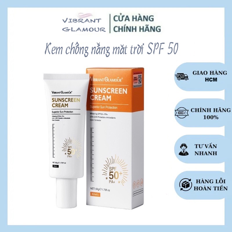 【HCM】Kem chống nắng VIBRANT GLAMOUR cho da mặt SPF 50+ chống tia UV dưỡng trắng da hiệu quả ngăn ngừa thâm nám