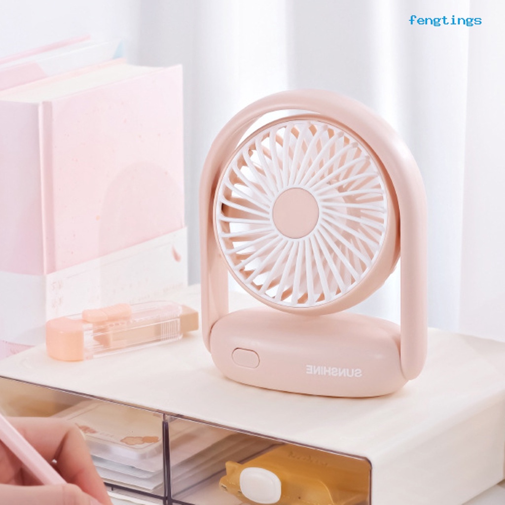 Quạt USB Mini Xoay 90 Độ 2 Bánh Răng Điều Chỉnh Tốc Độ 600mAh Để Bàn Tiện Dụng
