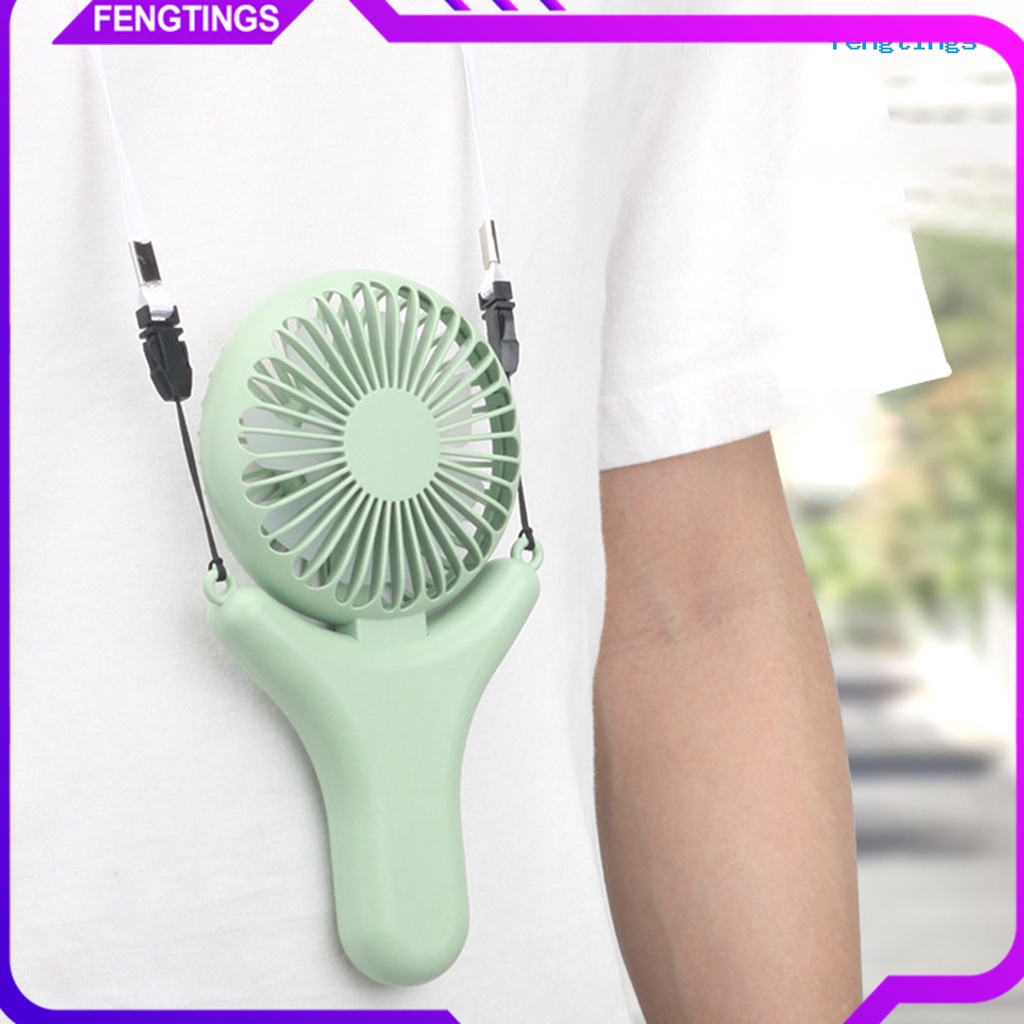 1 Bộ Quạt Đeo Cổ 2 Bánh Răng Tiếng Ồn Nhỏ Có Thể Điều Chỉnh Góc Sạc USB