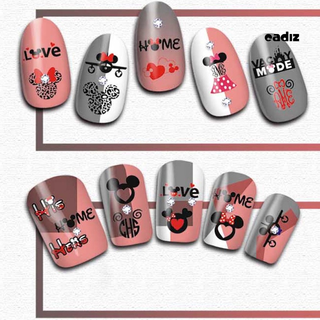 Miếng Dán Trang Trí Móng Tay Tự Dính Họa Tiết Chuột Hoạt Hình Dễ Thương Dùng Một Lần DIY
