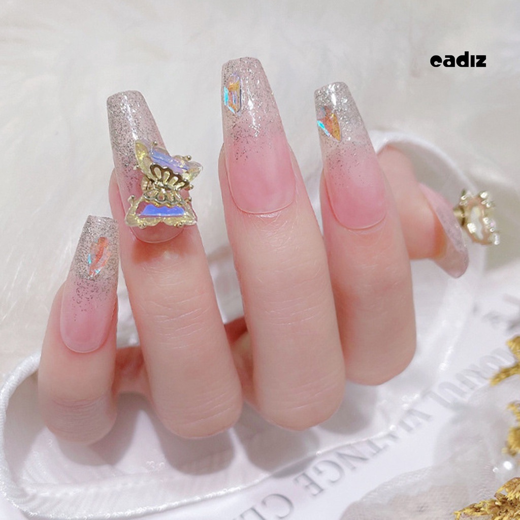 Phụ Kiện Trang Trí Móng Tay Nghệ Thuật Hình Bướm Xoay Được Lấp Lánh Xinh Xắn