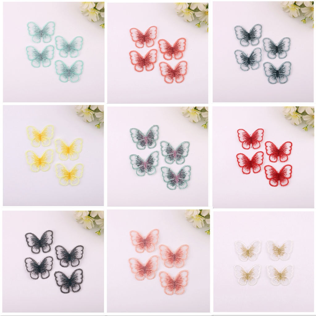 Set 10 Miếng Vá Quần Áo Hình Bướm Nhiều Màu Sắc