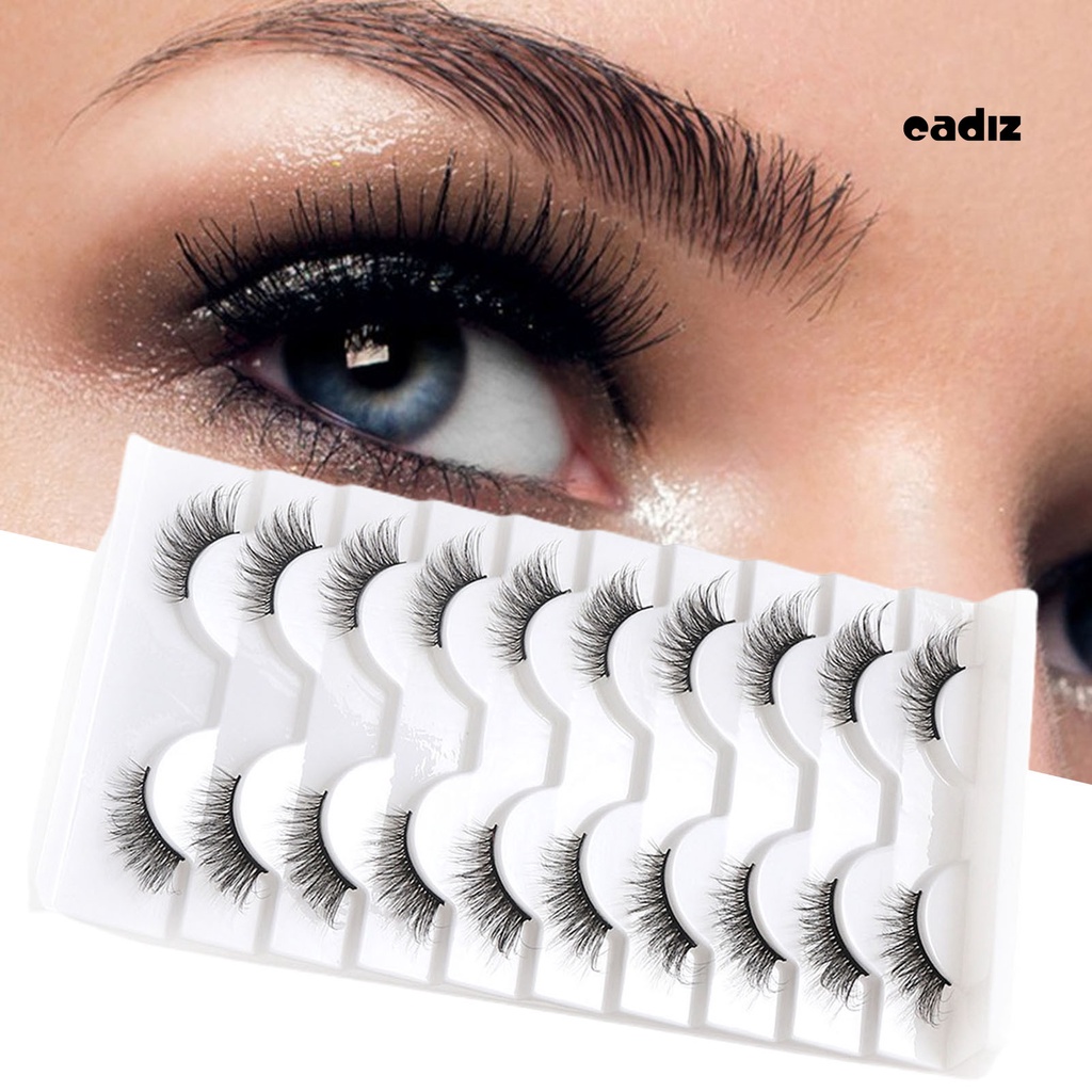 Set 10 Cặp Lông Mi Giả 3D Tạo Hiệu Ứng Trang Điểm Tự Nhiên