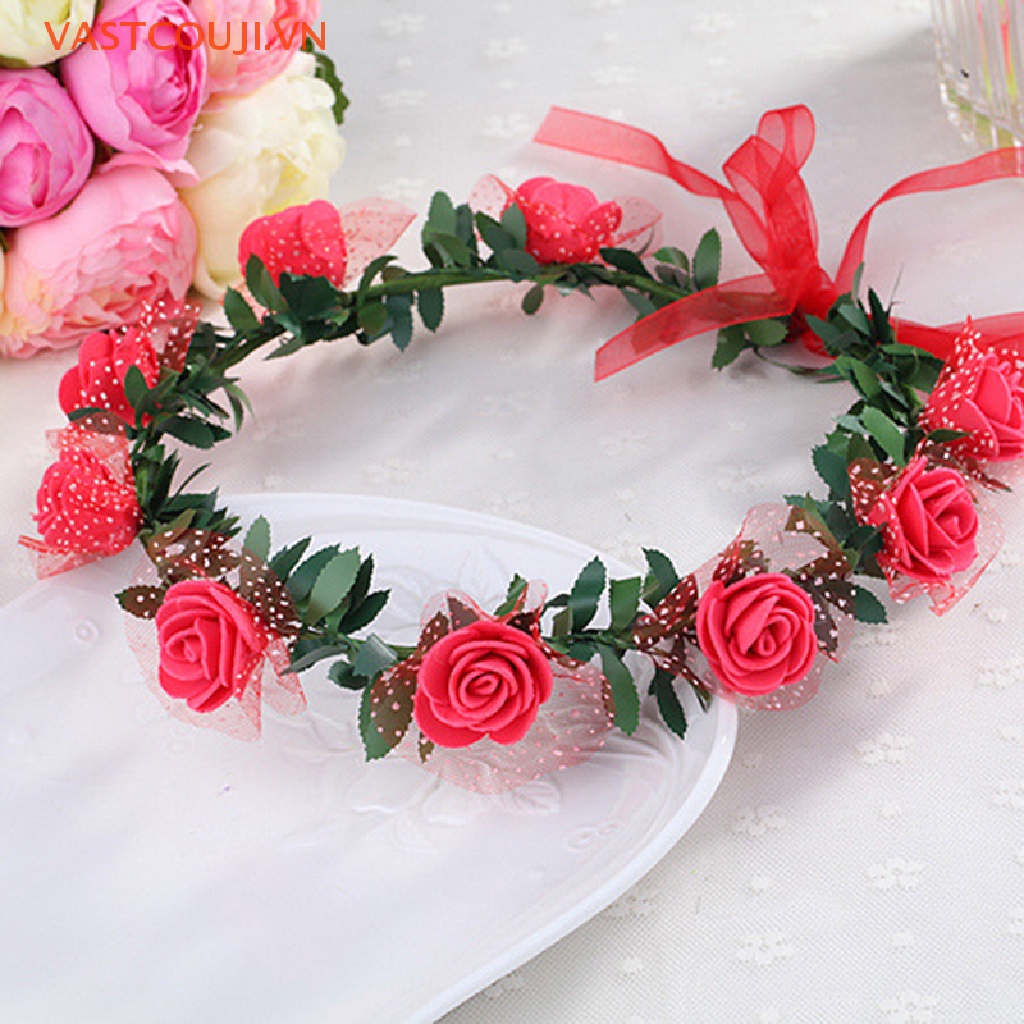 Vòng Hoa Hồng Đội Đầu Cho Cô Dâu Ngày Cưới