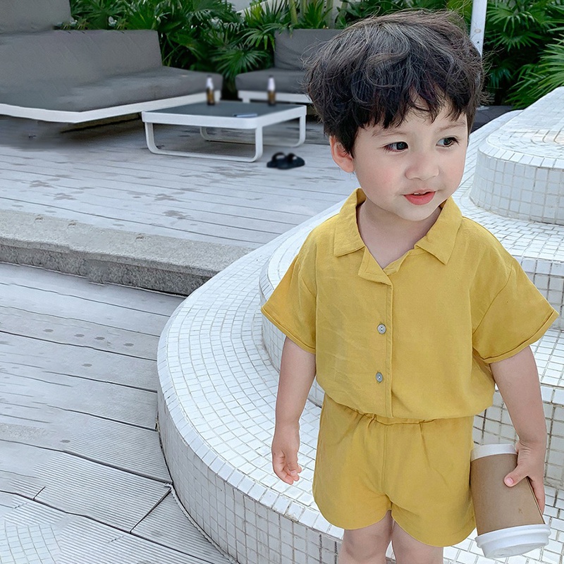 Set Đồ Đi Biển Hai Mảnh Gồm Áo Cardigan Và Quần Ngắn Màu Trơn Thời Trang Mùa Hè Phong Cách Hàn Quốc Cho Bé