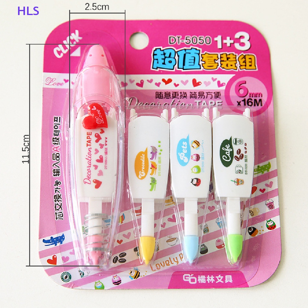 Bộ 4 Bút Xóa Kéo Kèm Lõi Thay Thế Dễ Thương