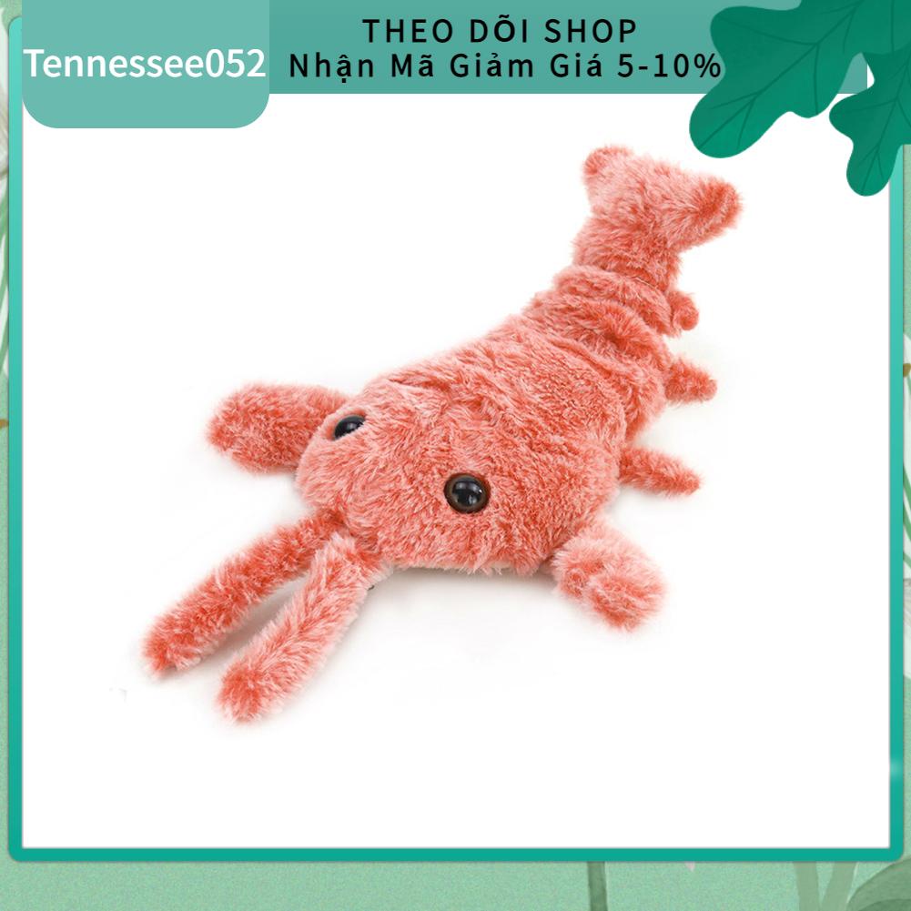 Tennessee052 Đồ chơi cho mèo tôm hùm Tương tác sang trọng Sạc USB Mô phỏng điện sinh động Tôm Catnip
