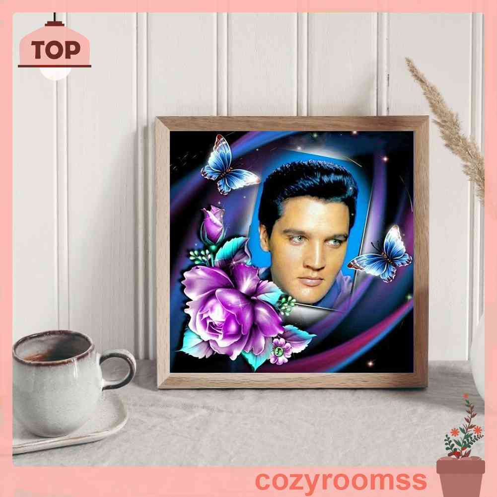 Bộ Tranh Đính Đá 5D Toàn Diện Họa Tiết Elvis Presley Độc Đáo DIY Dùng Trang Trí Nhà Cửa