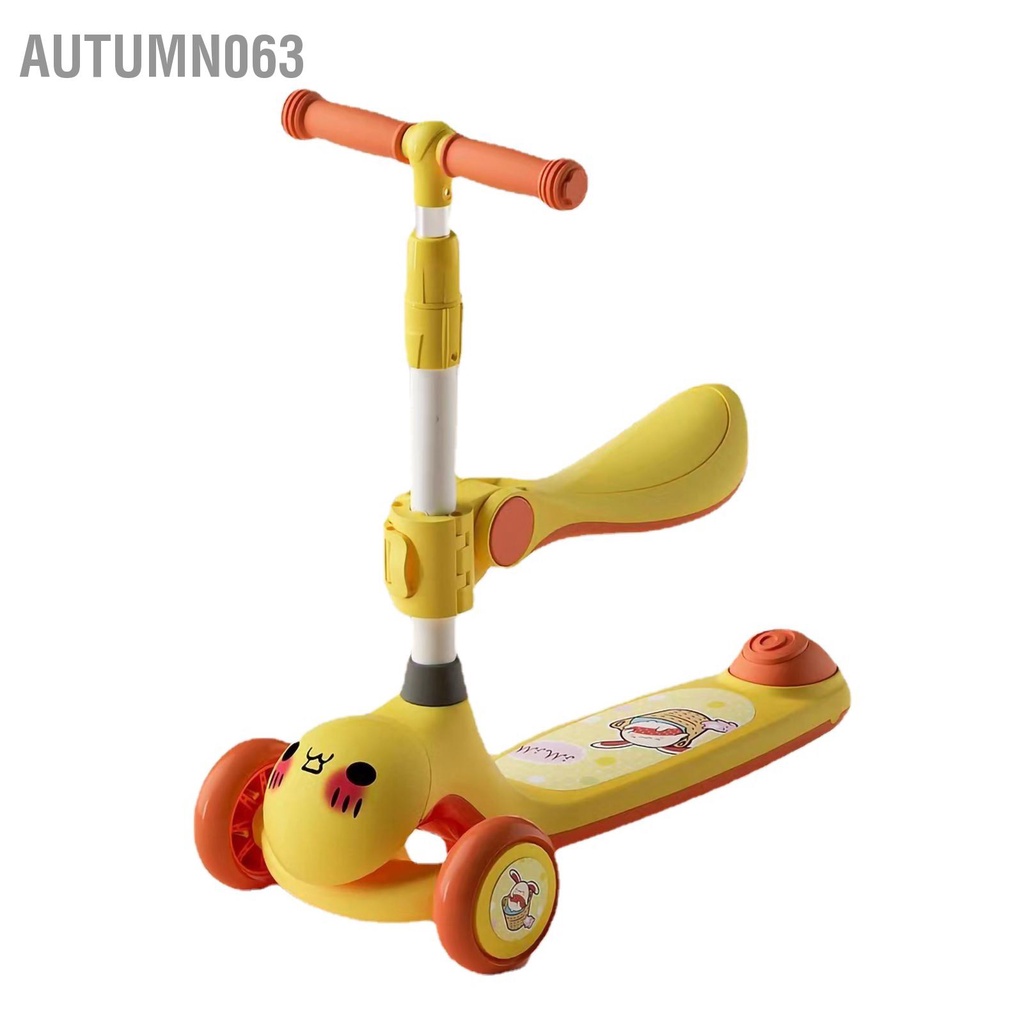 Autumn063 Kick Scooter Light Up Deck Wheel Hình hoạt hình ổn định cho các động ngoài trời dành trẻ em