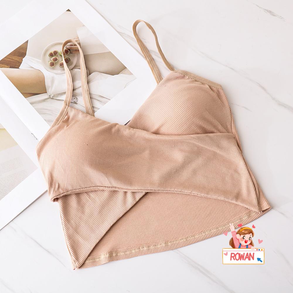 Áo Không Tay Cổ Chữ V Lưng Cao Xếp Ly Có Đệm Ngực Cho Nữ