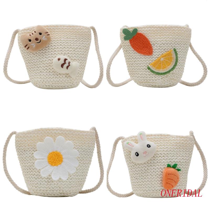 Túi Rơm Đeo Vai Có Khóa Kéo Thời Trang Mùa Hè Cho Bé Gái