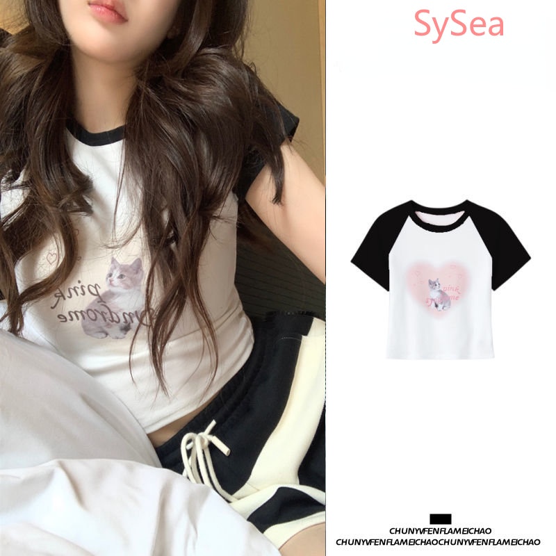 Áo Croptop In Hình Trái Tim Phong Cách Hàn Quốc Cho Nữ