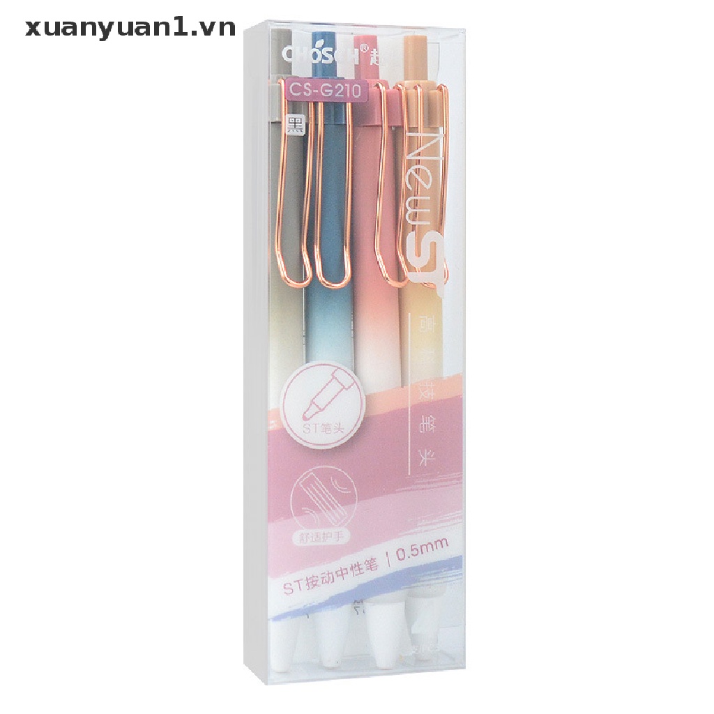 Set 4 Bút Bi Mực Đen Ngòi 0.5mm Có Thể Thu Gọn Tiện Dụng