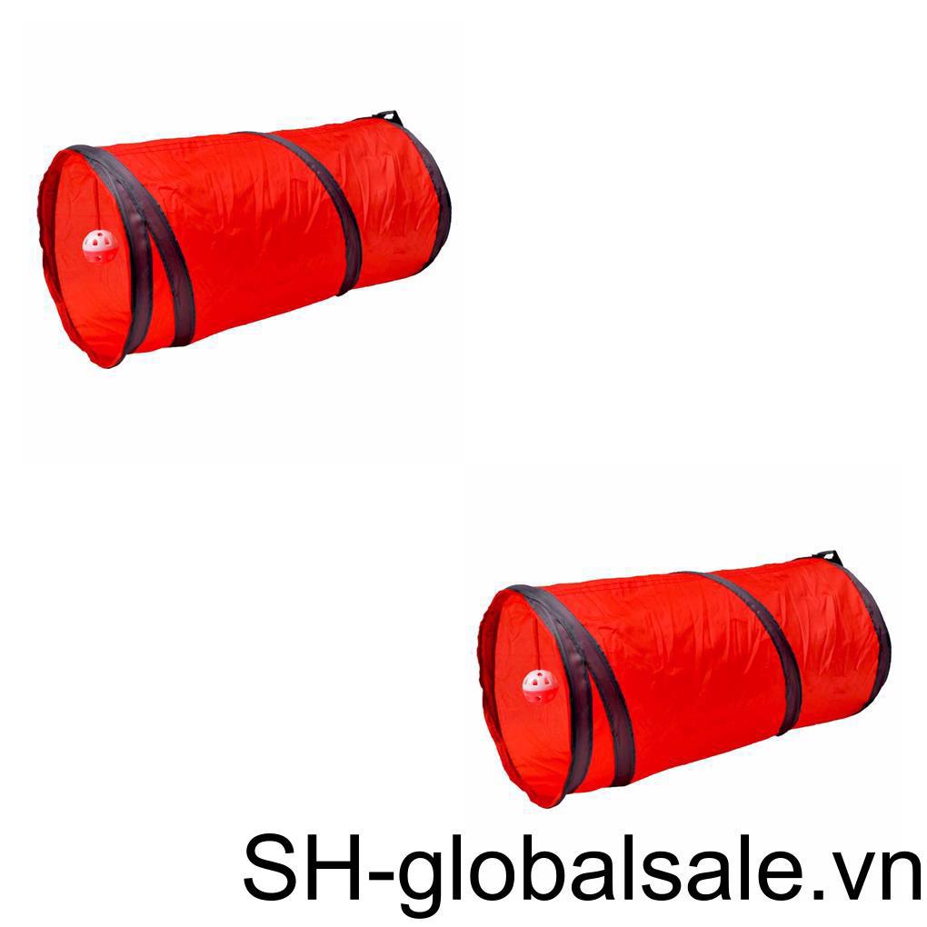 Đường Hầm Hai Đầu 1 / 2 / 3 Chuông Nhỏ Gấp Gọn Tiện Lợi Dành Cho Thú Cưng