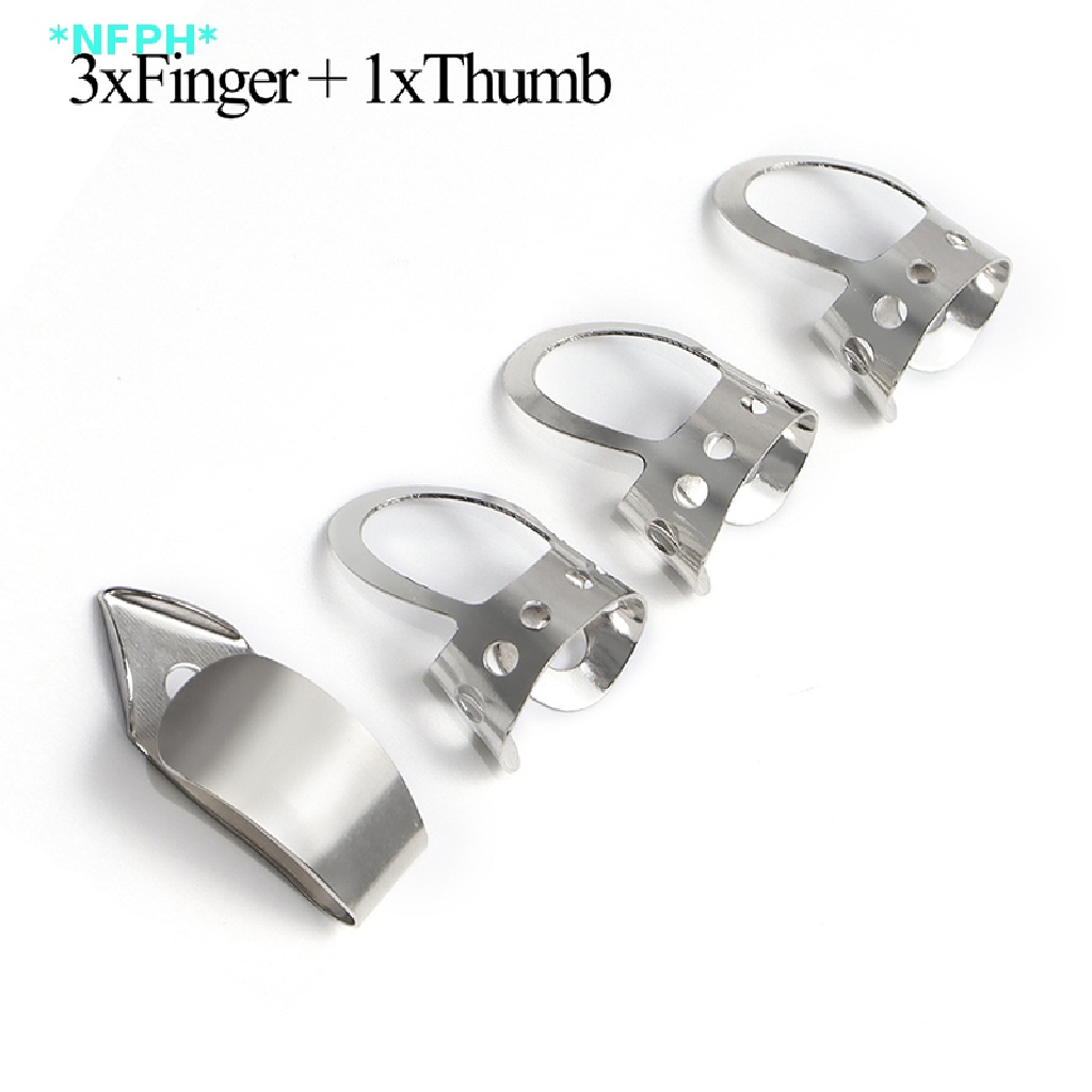 Bộ 4 Miếng Gảy Đàn Guitar Bằng Thép Không Gỉ Có Thể Điều Chỉnh Mới