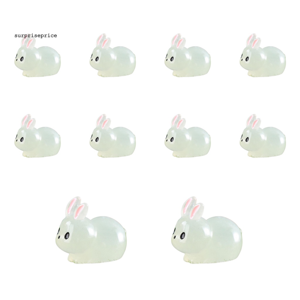 Set 10 Tượng Thỏ Mắt Phát Quang Trang Trí Tiệc Tùng / Phục Sinh