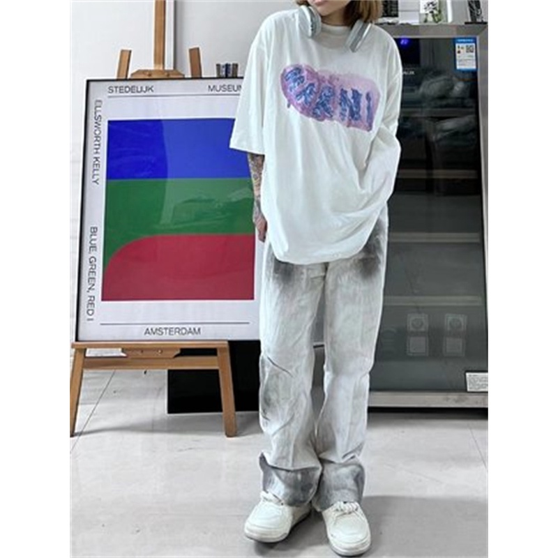 Áo Thun Tay Ngắn In Chữm-A-R &amp; - new artist Cobranded Thời Trang Mùa Hè Cho Nam Và Nữ