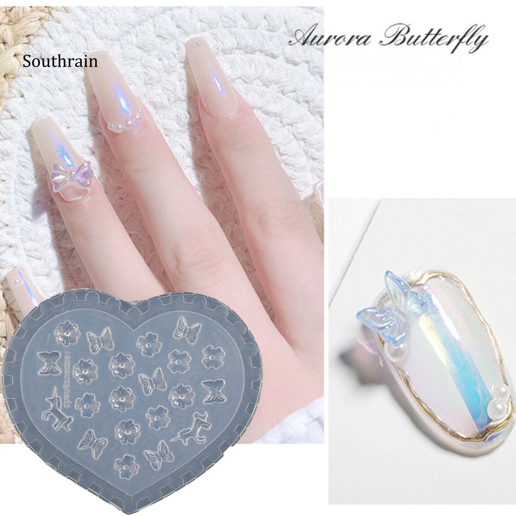 Khuôn Silicone Hình Trái Tim 3D Làm Móng Nghệ Thuật DIY