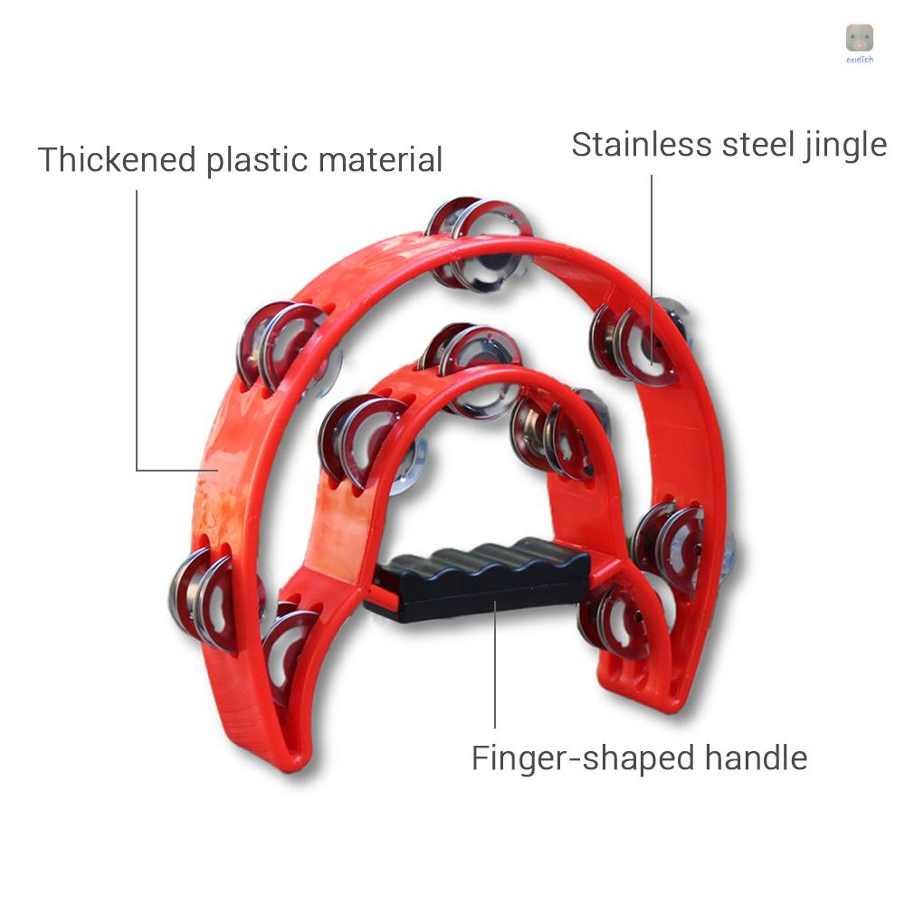 Trống Lục Lạc Cầm Tay Hai Hàng Bằng Nhựa Và Kim Loại Dành Cho Người Lớn Và Trẻ Em