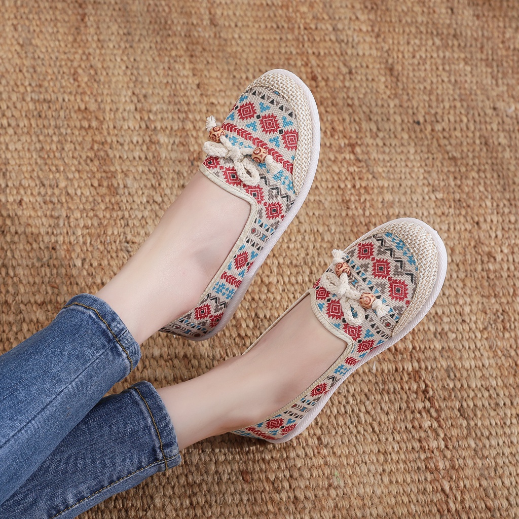 Giày Lười Vải Lanh Mỏng Nhẹ Chống Trượt Thời Trang Mùa Hè Hàng Mới 2023