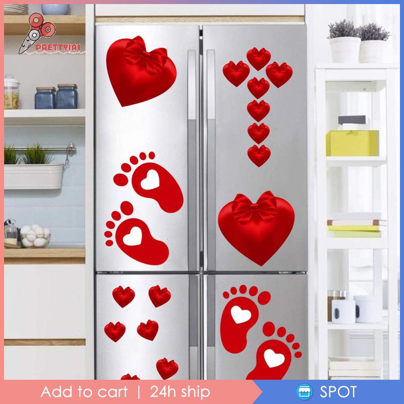 [Prettyia1] Set 8 Sticker Dán Cửa Sổ Ngày Valentine 'S Day Có Thể Tháo Gỡ Trang Trí