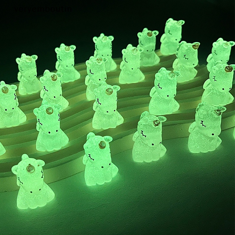 Bộ 5 Phụ Kiện Hình Kỳ Lân Màu Dạ Quang Trang Trí Nghệ Thuật