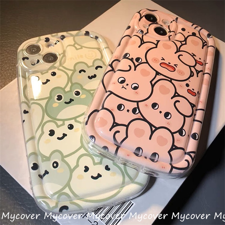 Ốp Điện Thoại Silicon Mềm Hình Ếch Và Thỏ Cho iPhone 14 13 12 11 Pro Max X Xr Xs 8 7 6 Plus SE 2020