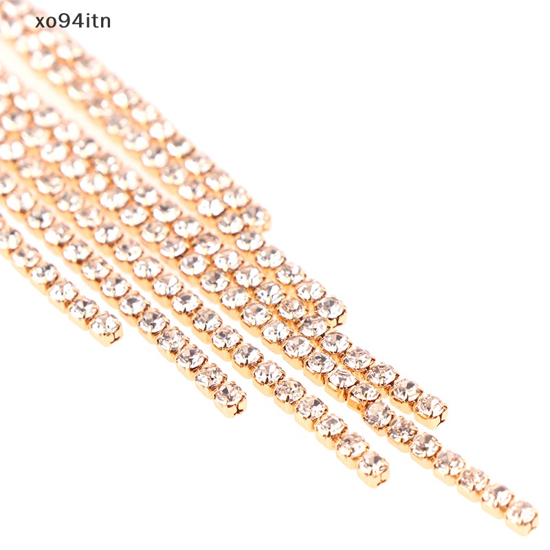 Bông Tai Mạ Bạc 925 Dáng Dài Đính Pha Lê Lấp Lánh Phong Cách Cổ Điển