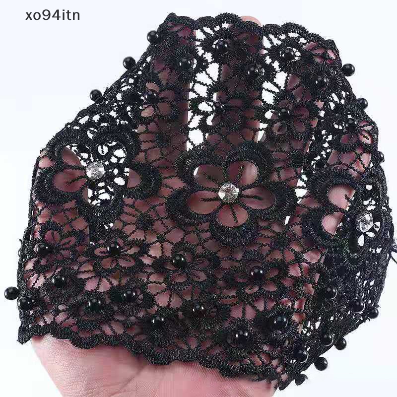 Băng Đô Ren Mỏng Vành Rộng Đính Ngọc Trai Thoáng Khí Dành Cho Nữ