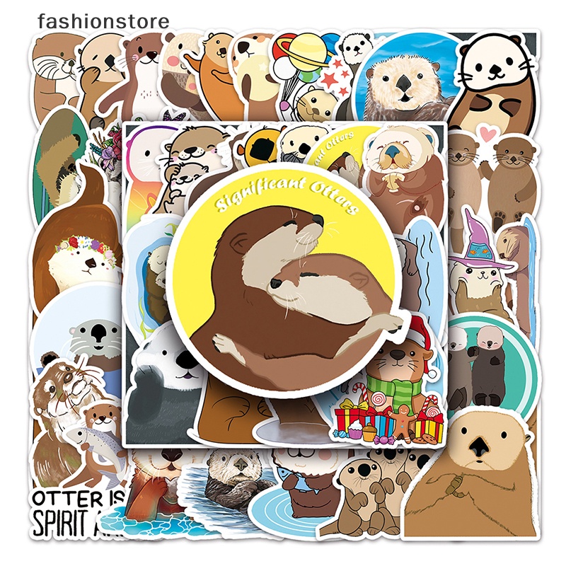 50 Miếng Dán Hoạt Hình Graffiti Otter DIY Dán Tủ Lạnh Laptop Điện Thoại