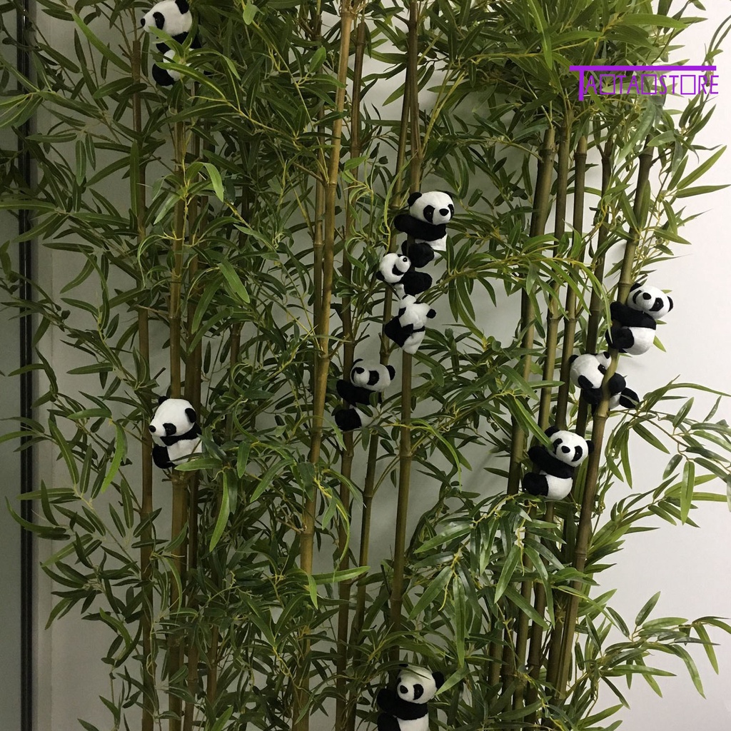 Gấu Trúc Nhồi Bông PP Mềm Mini 10cm Có Kẹp Treo Trang Trí Phòng Khách