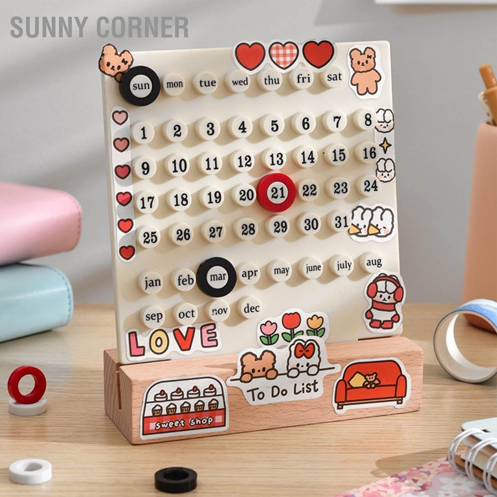 Sunny corner Có hàng sẵn Bàn Làm Việc Lập Kế Hoạch Ngày Tích Hợp Vòng Đúc Lịch Đồ Trang Trí Cho Văn Phòng Phẩm Tại Nhà DIY