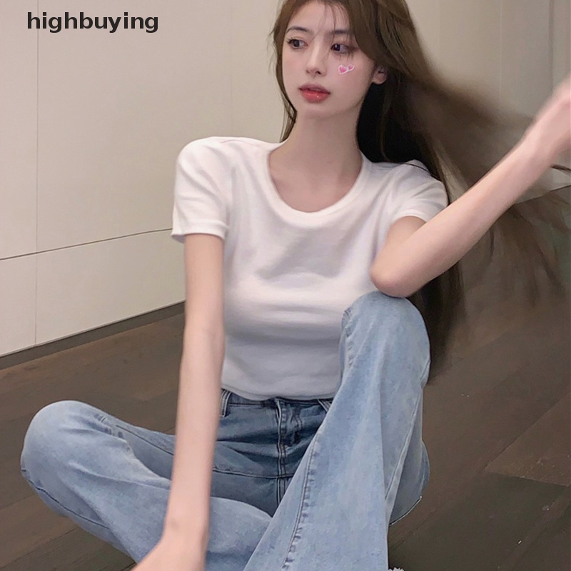 Áo Thun Lửng Ngắn Tay Hở Lưng Màu Sắc Thời Trang Cho Nữ