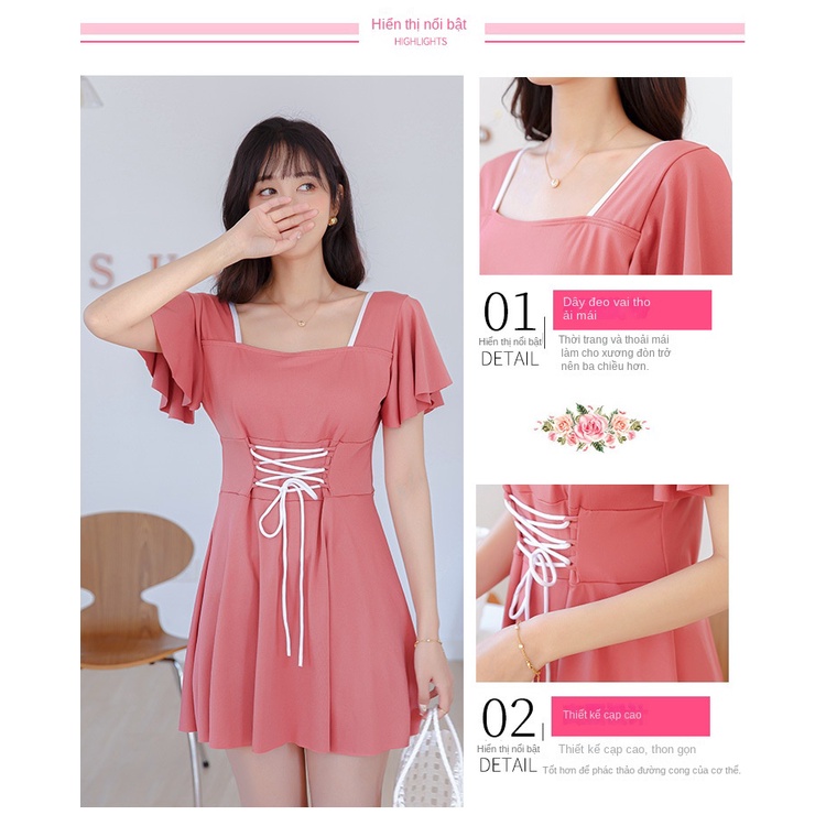 Bộ Đồ Bơi Một Mảnh Ôm Dáng Màu Trơn Cỡ Lớn Thời Trang Cho Nữ