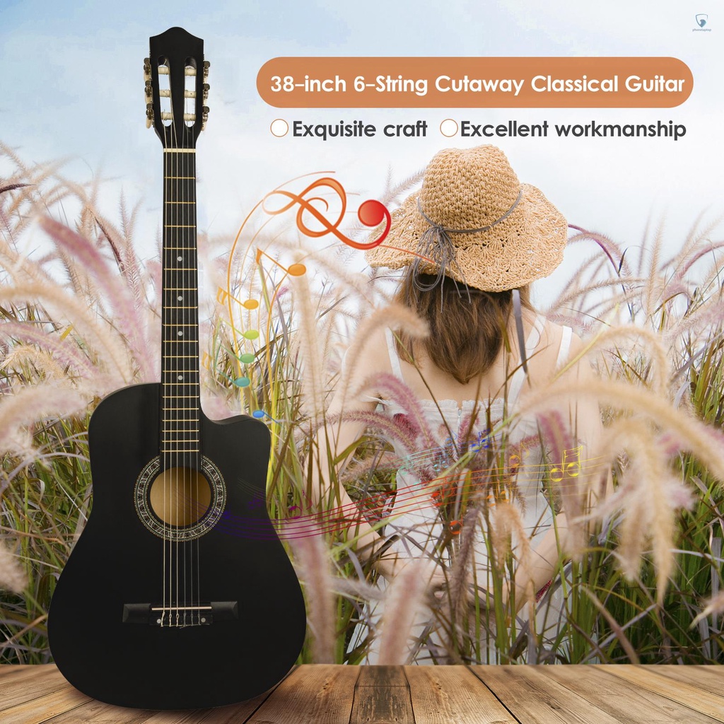Bộ Kẹp Capo 6 Dây Cong 38-inch Kèm Giá Đỡ Cho Đàn Guitar Cổ Điển