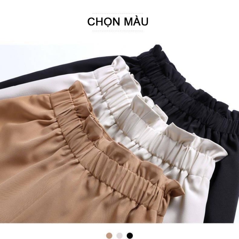 Quần Short Đen Lưng Cao Ống Rộng Thời Trang Mùa Hè Hàn Quốc Cho Nữ