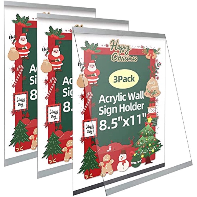 Bộ 3 / 6 Giá Đỡ Biển Báo Khổ A4 Bằng Acrylic Có Nam Châm Dán Tường Tiện Dụng Cho Văn Phòng / Nhà Hàng / Nhà Hàng