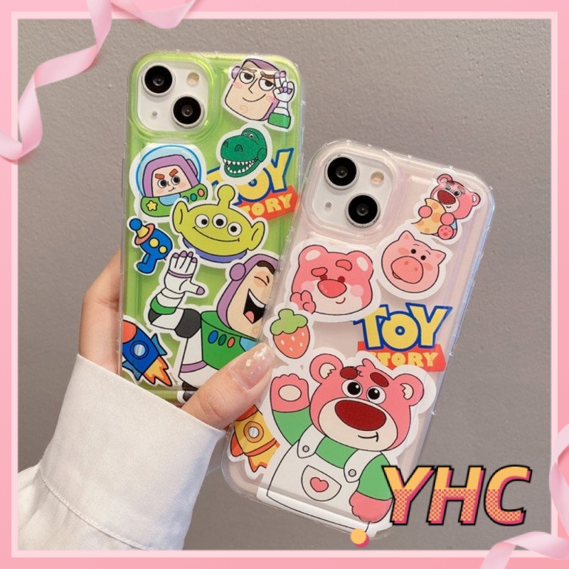 Ốp Lưng iPhone Hoạt hình Strawberry Bear Buzz Lightyear, túi khí giảm chấn, vỏ mềm silica gel chống rơi Cho Iphone 6 / 6S / 6splus / se / 7 / 7plus / 8 / 8plus / X / xs / xsmax / 11 / 12 / 13 / 14 / Plus / pro max-725