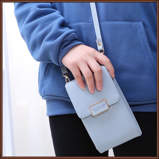 Túi Đeo Vai Bằng Da Màu Trơn Đơn Giản Thời Trang Cho Nữ