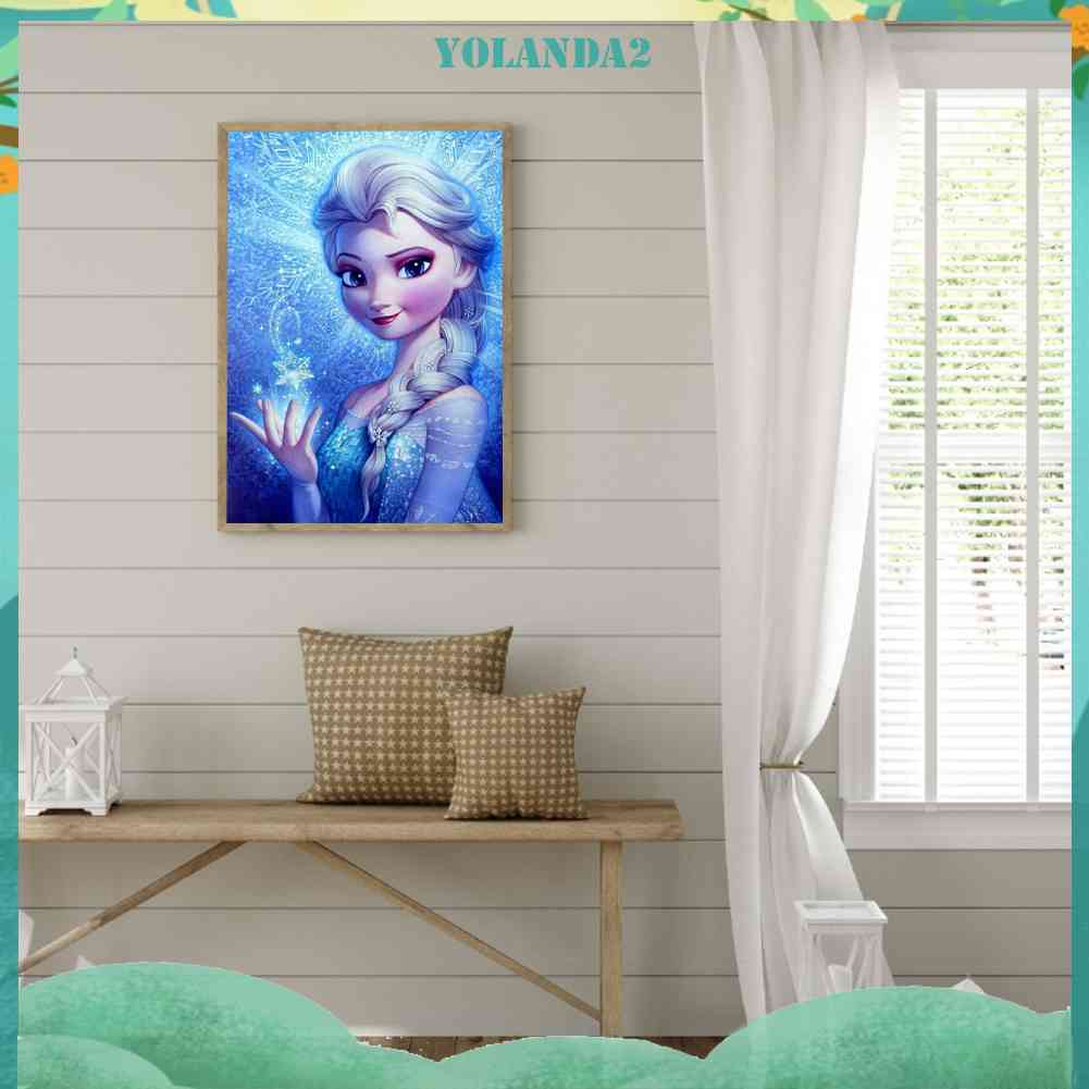 Bộ Tranh Đính Đá 5D Họa Tiết Hoạt Hình Frozen Độc Đáo DIY Dùng Trang Trí