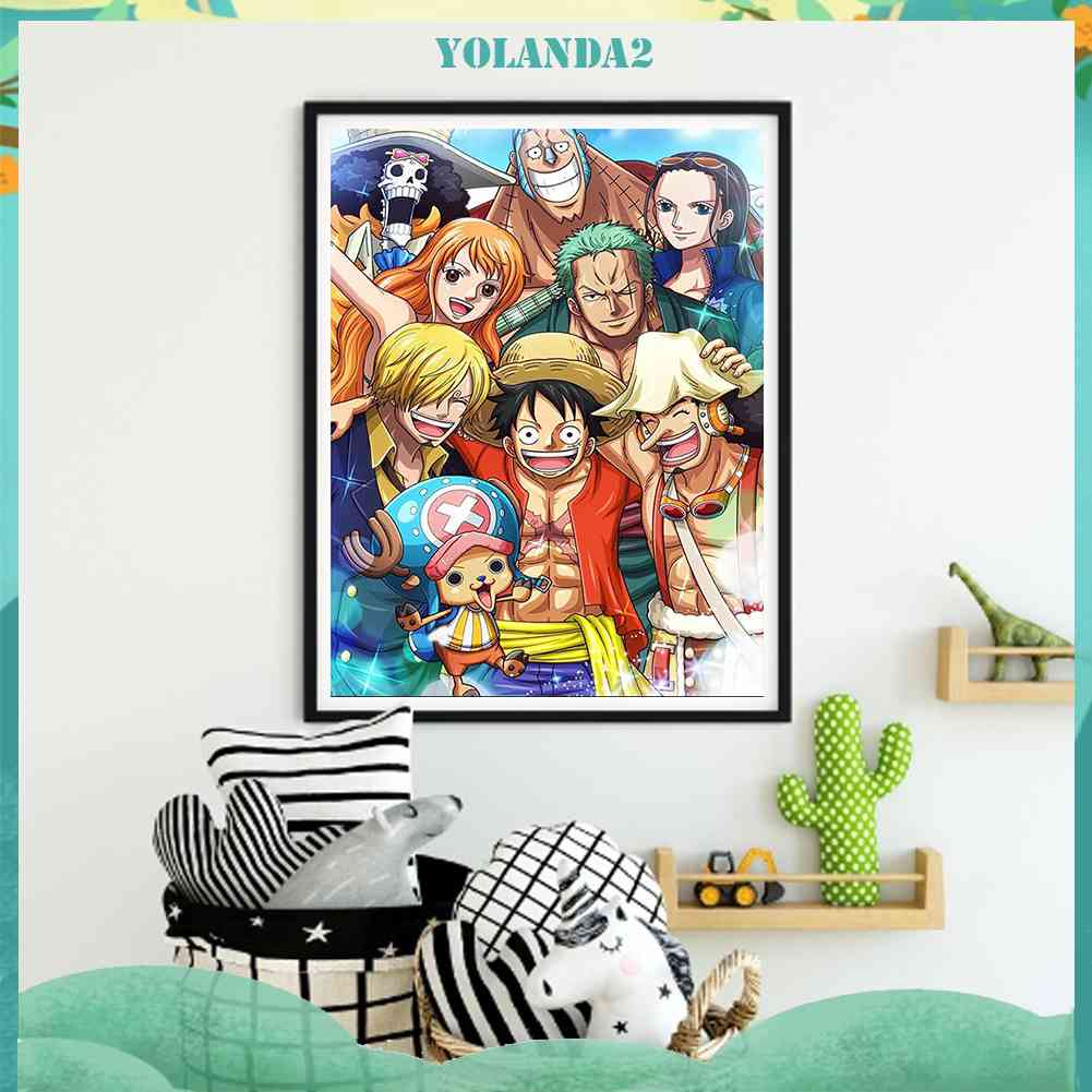 Bộ Tranh Đính Đá 5D Tự Làm Họa Tiết One Piece Độc Đáo