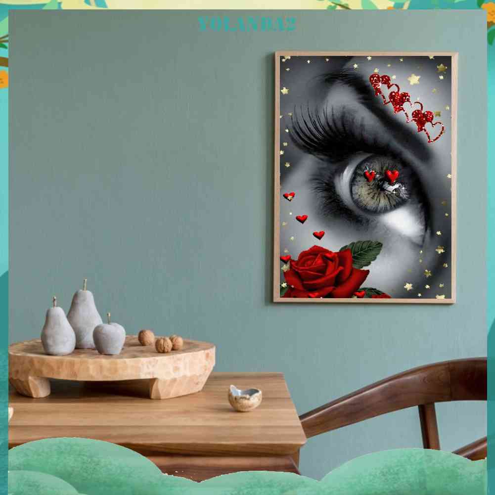 Bộ Tranh Đính Đá 5D Toàn Diện Họa Tiết Đôi Mắt Độc Đáo DIY Dùng Trang Trí