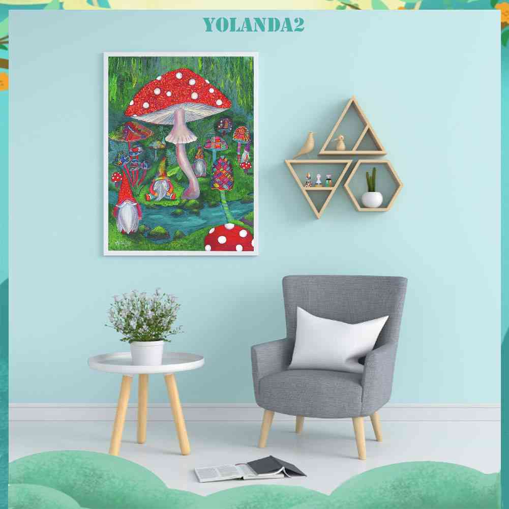 Tranh Đính Đá Kim Cương Toàn Bộ 5D DIY Hình Vẽ Nấm Goblin