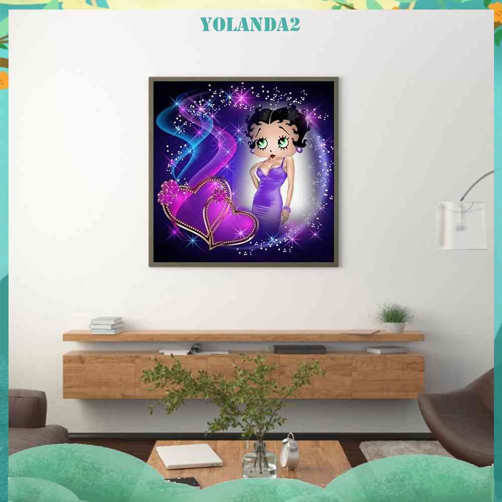 Tranh Đính Đá Kim Cương Toàn Bộ 5D DIY Hình Búp Bê Betty