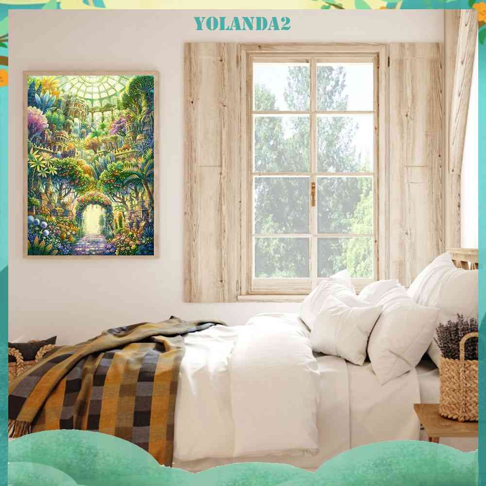 Tranh Đính Đá Kim Cương Toàn Bộ 5D DIY Hình Lâu Đài Khu Vườn