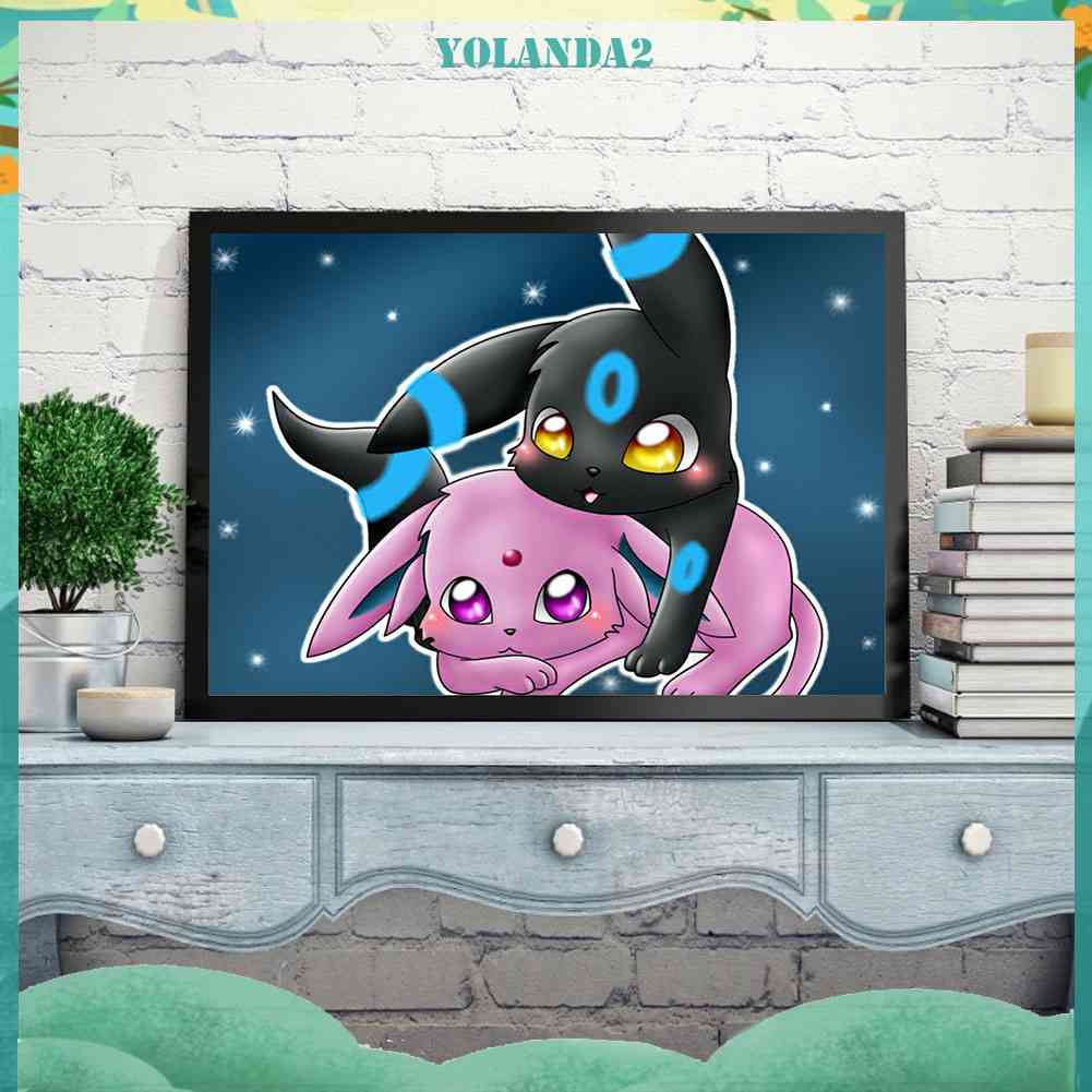 Tranh Đính Đá Kim Cương Toàn Bộ 5D DIY Hình Pokemon