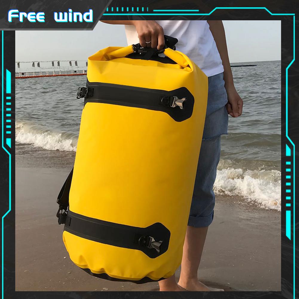 Free wind Túi du lịch xe máy Vải không thấm nước Công suất lớn Chống mài mòn Xe đạp vải thô khô với 4 dây đai phát hành nhanh