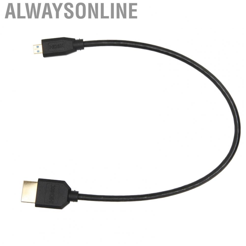 Alwaysonline Micro HD Multimedia Interface To Cord Cable 8K 60Hz for  Video Camera